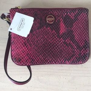 Coach Raspberry Wristlet